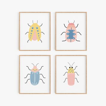 Looking for cute nursery art for your baby's room? We offer high-quality children's wall art perfect for nurseries, playrooms and toddler rooms. Shop our selection of unique nursery decor themes including nature, space, and animals. Free shipping and easy returns! Quirky Nursery, Bug Wall, Beetle Illustration, Girls Room Colors, Kids Bedroom Wall Decor, Nursery Prints Girl, Beetle Art, Pastel Room Decor, Kids Bedroom Walls