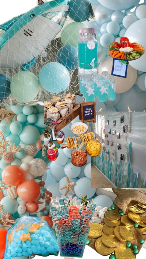 Summer I Turned Pretty Birthday Party, Birthday Party Beach Theme, Beach Birthday Decorations, Beach Theme Birthday Party, Coastal Birthday, Beach Theme Birthday, 14th Birthday Party Ideas, Ocean Theme Birthday, Ocean Birthday Party