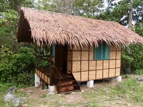 Nipa Hut Design, Bahay Kubo Design Philippines, Bahay Kubo Design, Nipa Hut, Craftsman Bungalow Exterior, Hotel Room Design Plan, Small Cottage Designs, Hut Design, Small House Design Philippines