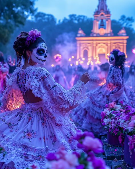 Watching the Catrinas dance deep into the night 💜✨ I can’t get enough of all these Día de los Muertos Celebrations 🌸💀 Day Of The Dead Party, Into The Night, Halloween Make Up, Halloween Make, Dia De Muertos, Day Of The Dead, Amazing Art, I Can, Art Inspiration