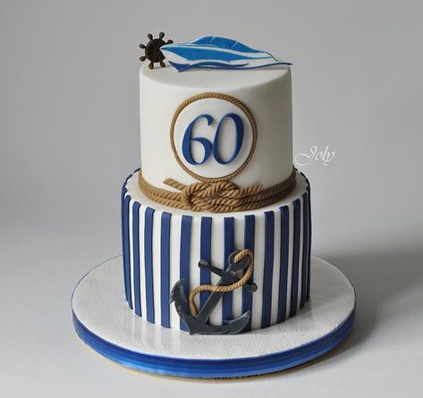 60th Birthday Cake For Men, Lighthouse Cake, Nautical Birthday Cakes, Sailor Cake, Sailboat Cake, Marine Cake, Navy Cakes, Boat Cake, Nautical Cake