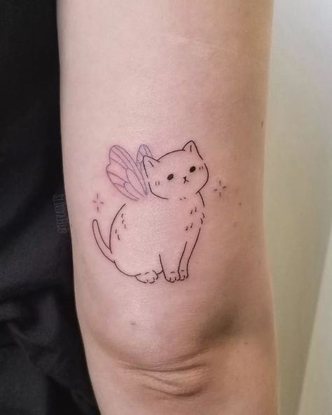 Squishy Tattoo, Ragdoll Tattoo, Cat With Wings Tattoo, Miniature Tattoos, Kitten Tattoo, See Tattoo, Cute Cat Tattoo, Tattoos Inspo, Red Ink Tattoos