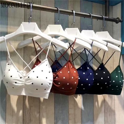 Cheap Sports Bra, Backless Bra, Top Bra, Sport Bra Top, Womens Bras, Sport Bra, Bra And Panty Sets, Bra Styles, Polka Dot Print