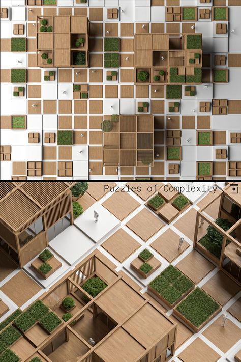 Mass Housing Architecture, Puzzle Concept Architecture, Sustainable Housing Architecture, Modular Architecture Concept Ideas, Modular Architecture Design, Modular Building Design, Modular Building Architecture, Modular Architecture Diagram, Modular Housing Architecture