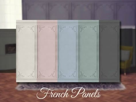 Sims 4 Panel Wall, Sims 4 Cc Fairycore Furniture, The Sims 4 Wallpaper Cc, Sims4 Wallpaper Cc, Sims 4 Shabby Chic, Parisian Wallpaper, Parisian Wall, Mod Wall, Sims 4 Cc Furniture Living Rooms