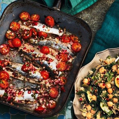 Roasted Sardines. The simplest summer dinner made from the little fish with big… Roasted Sardines, Easy Recipe Ideas, Healthy Gut Recipes, Sardine Recipes, Moroccan Cooking, Healthy Fish, Moroccan Food, Healthy Easy, Summer Dinner