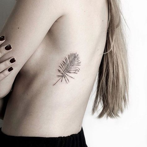 Aquarius Tattoo, Branch Tattoo, Vegan Tattoo, Palm Tattoos, Cute Tats, Small Palms, Botanical Tattoo, Rib Tattoo, Meaningful Tattoos