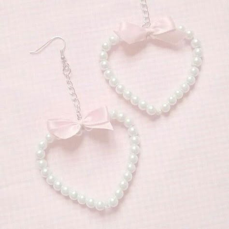 Cute Pink Accessories, Coquette Earrings, Anting Manik, Coquette Bows, Kawaii Jewelry, Handmade Jewelry Tutorials, Jewelry Accessories Ideas, Pink Girly Things, Girly Accessories