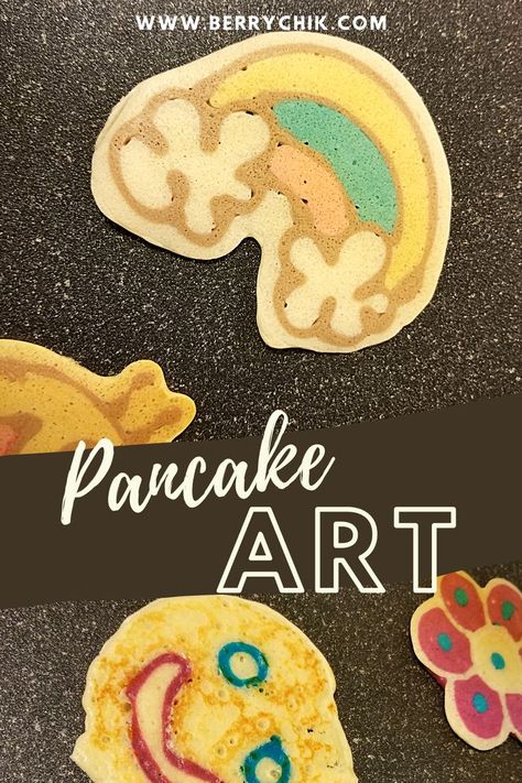 Colourful Breakfast, Pancake Face, Easy Pancake Recipe, Fun Pancakes, Pancake Designs, Kids Pancakes, Colorful Breakfast, Easy Pancake, Delicious Pancakes