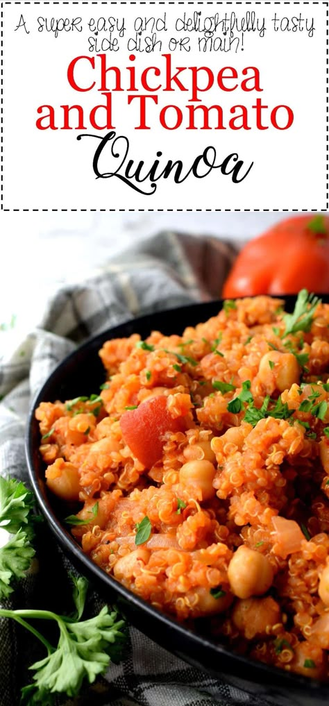 Chickpeas And Tomatoes, Chickpea Tomato, Shred 10, Salad Meals, Quinoa Recipes Easy, Vegetable Quinoa, Mozzarella Recipes, Meatless Main Dishes, Meatless Mondays