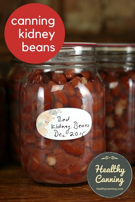 How To Can Kidney Beans, Canning Kidney Beans, Canning Dried Beans Pressure Cooking, Canning Red Beans, Canning Black Beans, Canned Kidney Beans, Quick Dips, Healthy Canning, Canning Beans