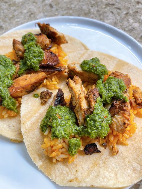 Trader Joe's Chicken Chimichurri Tacos — The Hungry Hooker Trader Joes Chicken Recipes, Chimichurri Tacos, Chicken Chimichurri, Taco Ingredients, Trader Joes Recipes, Chimichurri Sauce, Trader Joe’s, Corn Tortillas, Maternity Leave