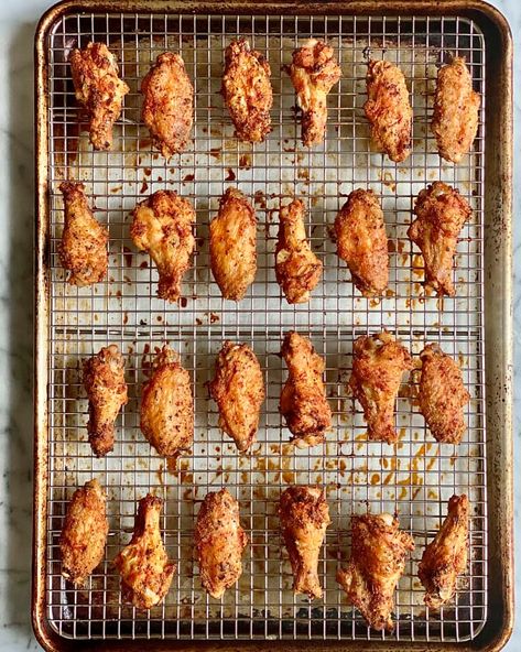 Baked Chicken Wings (Crispy, With Baking Powder) | Kitchn Crispy Baked Chicken Wings Recipe, Wings Recipe Baked, Crispy Baked Chicken Wings, Wings In The Oven, Chicken Wing Recipes Baked, Baked Wings, Crispy Chicken Wings, Crispy Baked Chicken, Baked Chicken Wings