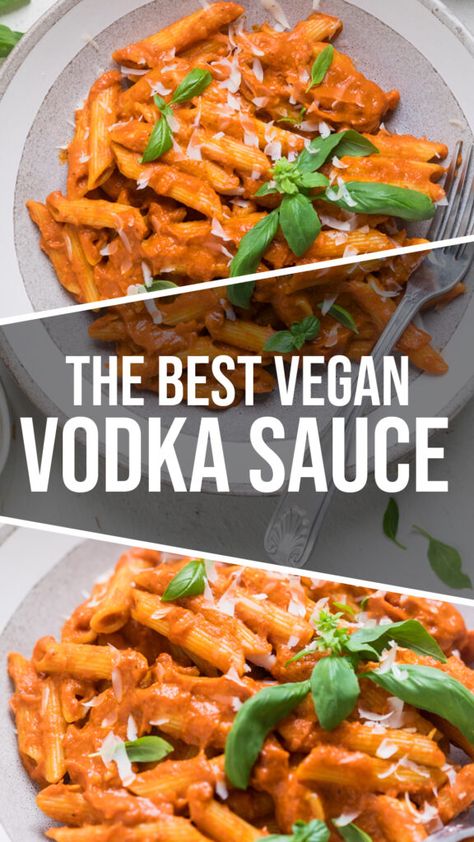 Vegan Vodka Pasta Recipes, Vodka Sauce Vegan, Vegan Spicy Vodka Pasta, Vegan Vodka Sauce Recipe, Dairy Free Vodka Pasta, Vegan Penne Alla Vodka, Easy Dairy Free Pasta Recipes, Healthy Vodka Sauce, Vegan Pasta Sauce Recipes