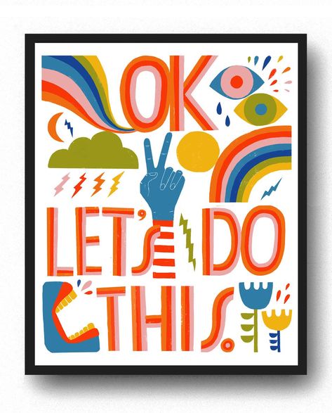 OK Let's Do This Art Print | Etsy Old Bucket, Lisa Congdon, Adventure Map, Letter To Yourself, Book Launch, Blog Branding, Sign Printing, Thoughts And Feelings, How To Make Notes