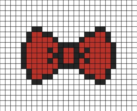 A pixel art template of a red bow-tie. Black And Red Pixel Art, Bow Pixel Art, Drawings Pixel, Small Pixel Art Ideas, Red Pixel Art, Pixel Bow, Coran Quotes, Bow Drawing, Graph Crochet