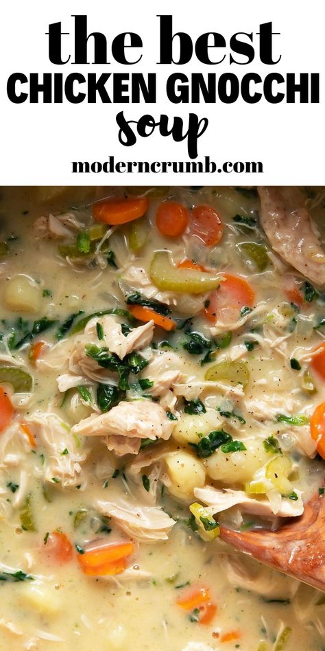 Creamy Gnocchi Chicken Soup, Gnocchi Chicken Soup, Creamy Chicken Gnocchi Soup, Gnocchi Chicken, Creamy Chicken Gnocchi, Creamy Gnocchi, Spoon Fork Bacon, Chicken Gnocchi, Chicken Gnocchi Soup