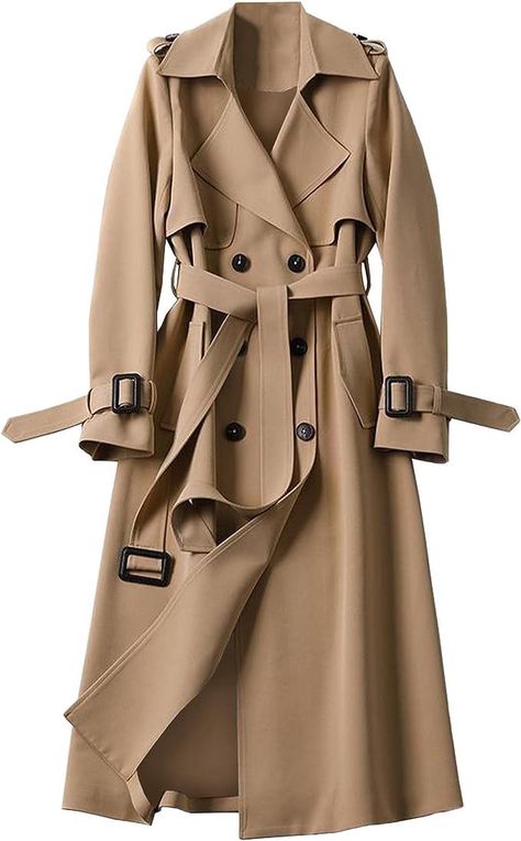 #trench #coat #wardrobe #essential Trent Coat, Autumn Sleeve, Long Sleeve Outerwear, Double Breasted Trench Coat, Long Trench, Long Trench Coat, Belted Trench Coat, Outwear Jackets, Coat Design