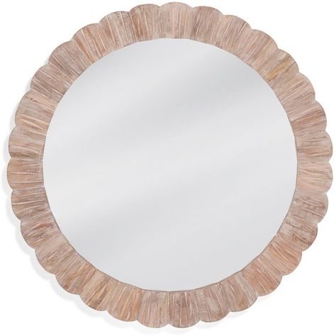 Jaxon Round Scalloped Wood Wall Mirror, Natural Coastal Wall Mirror, Mirror Coastal, Round Bathroom Mirror, Natural Mirrors, Tall Wall Mirrors, Round Bathroom, Shell Mirror, Luxury Furniture Design, Contemporary Wall Mirrors