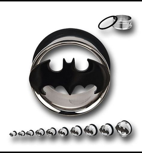 Cute Gauges, Gauges Jewelry, Ear Stretchers, Gauges Earrings, Tapers And Plugs, Ear Stretching, Black Batman, Ear Gauges Plugs, Plugs And Tunnels