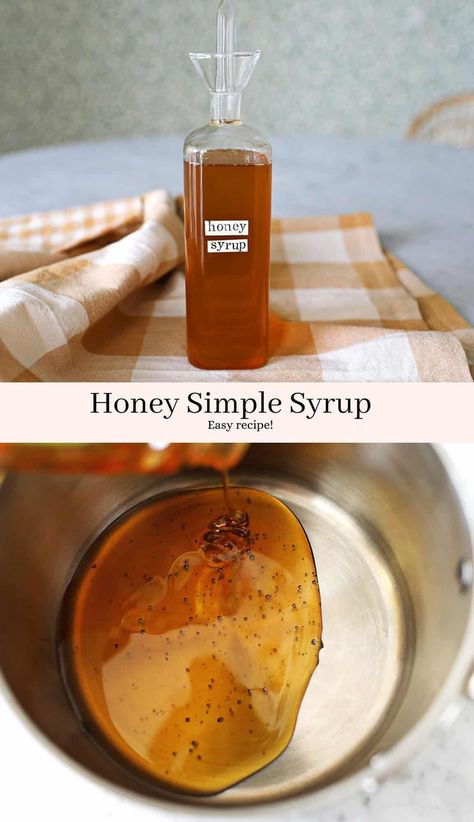 Syrup For Cocktails, Honey Simple Syrup, Simple Syrup Recipes, Starbucks Diy, Homemade Syrup, Honey Syrup, Iced Matcha, 2000 Calories, Honey Recipes