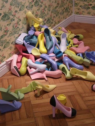 Misty Gamble | Clay Figure Sculpture Pile Of Shoes, Brand Photography Inspiration, Figure Sculpture, Funky Shoes, Shoes Photography, Oakland California, Clay Figures, Glass Slipper, Skin Art