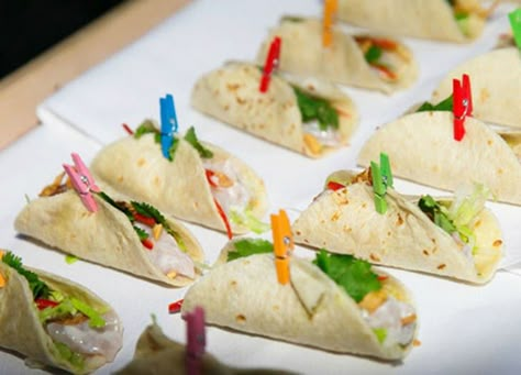 Taco Bars Are the Most Delightful (and Wallet-Happy) Way to Feed Your Wedding Guests via @PureWow Mexican Appetizers, Mini Tacos, Taco Bar, Catering Ideas, Food Trends, Savoury Cake, Wedding Catering, Food Presentation, Wedding Food