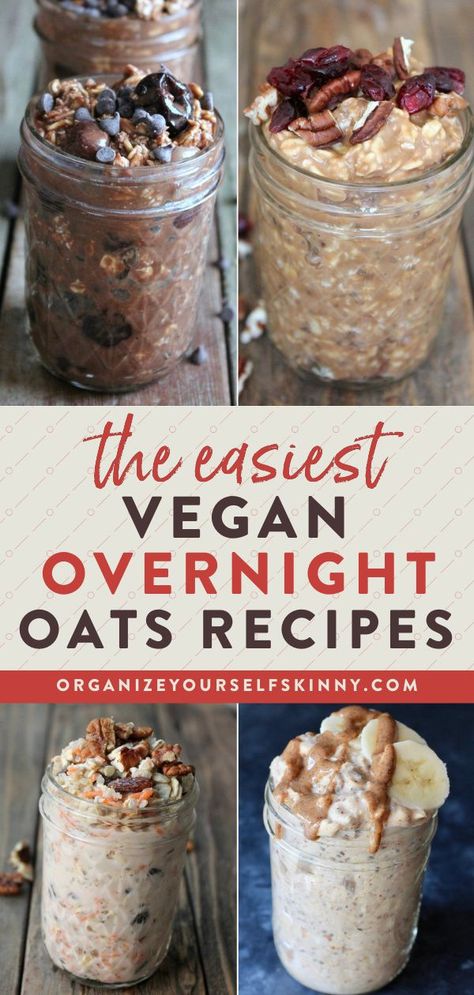 Overnight Oats Recipe Vegan, Overnight Oats Plant Based, Wfpb Overnight Oats, Overnight Oats Vegan Healthy, Oats Recipes Healthy, Vegan Over Night Oats, Raw Vegan Overnight Oats, Oats Healthy Breakfast, Healthy Meal Prep Recipes