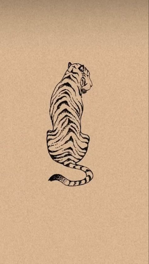 Tiger Tattoo Unique, Paper Tiger Tattoo, Tiger Tattoo Small For Women, Dainty Tiger Tattoo For Women, Tiger Simple Tattoo, Tiger Ankle Tattoo, Asian Tiger Art, Chinese Tiger Illustration, Fineline Lion Tattoo