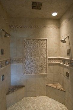 Small Shower Remodel, Pebble Floor, Custom Tile Shower, Mold In Bathroom, Double Shower, Master Shower, Bathroom Shower Tile, Bathroom Remodel Shower, Bathroom Redo