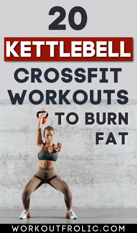 A fine list of 20 kettlebell crossfit workouts to try out at home or at the gym. #crossfitworkouts #crossfit #kettlebellworkout Beginner Crossfit, Crossfit Workouts For Beginners, Kettlebell Hiit, Crossfit Workouts Wod, Emom Workout, Dumbbell Workout At Home, Cardio Barre, Crossfit Workouts At Home, Toning Workout