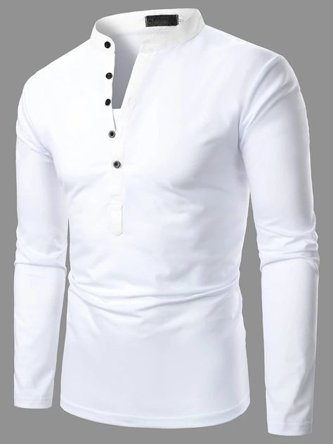 Embroidered Polo Shirts, African Clothing For Men, Fall Wear, Polo Shirt White, African Men Fashion, Long Sleeve Polo Shirt, Men Shirt Style, Suit Fashion, Mens Polo Shirts