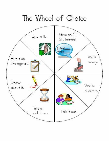 Wheel Of Choice, School Social Work, Counseling Activities, Mindfulness For Kids, Child Therapy, Social Emotional Skills, Counseling Resources, Therapy Worksheets, School Psychology