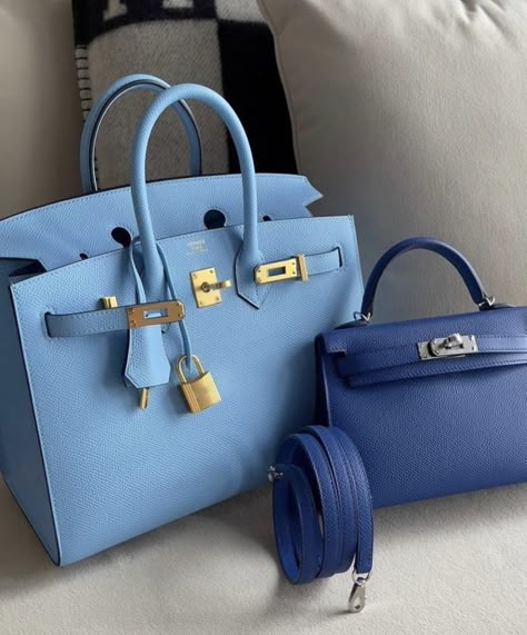 Blue Birkin, Hermes Aesthetic, Handbag Ideas, Birkin Bags, Purse Luxury, Milky Nails, Luxury Backpack, Dream Bags, Luxury Bags Collection