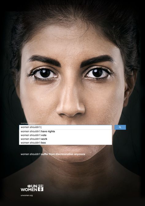 U.N. Ad Campaign Shows What The Internet Thinks Of Women   //  #PosterDesign #GraphicDesign #Inspiration Un Women, Logos Retro, Cannes Lions, Gender Inequality, Commercial Ads, 광고 디자인, Publicidad Creativa, Google Search Results, Women’s Rights