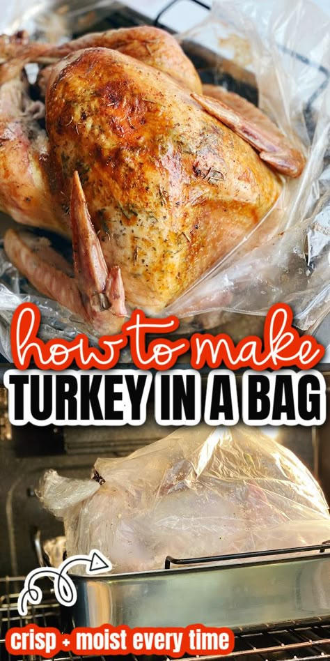 Turkey Bag Recipes, Cook Turkey In Oven, Best Roast Turkey Recipe, Turkey In Roaster Oven, Turkey In Oven Bag, Brine Turkey, Turkey In Oven, Dry Brine Turkey, Turkey In A Bag