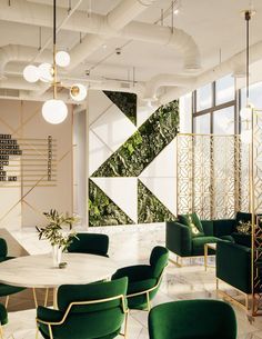 Restaurant Partition, Luxury Cafe, Honey Cafe, Living Green Wall, Architecture Structure, Modern Restaurant Design, Green Cafe, Industrial Cafe, Interior Design Student