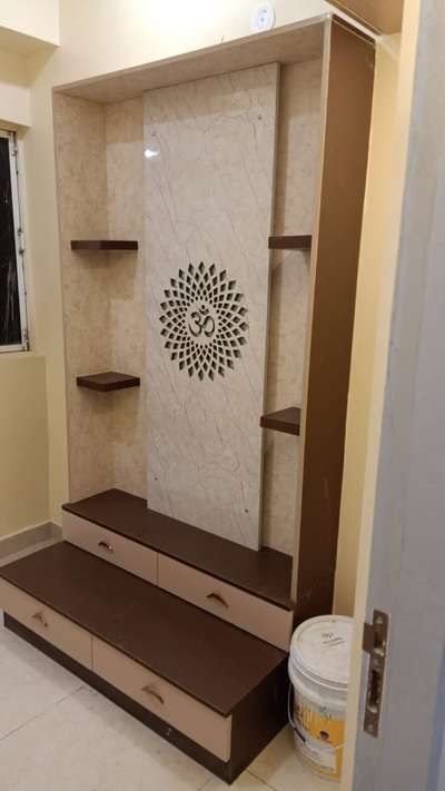 Prayer Room Designs by Contractor miltonmicheal miltonmicheal , Ernakulam | Kolo God Room Designs Simple, Prayer Room Ideas Hindu, God Room Designs Hindu, God Room Designs, Pooja Room False Ceiling Design, Temple Wall Design, Latest Pooja Room Designs, Pooja Room Ideas Indian Modern, Wooden False Ceiling