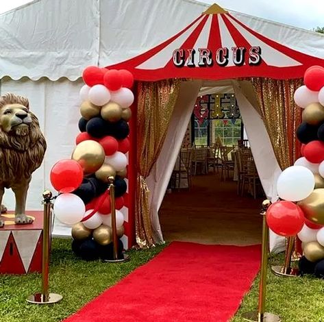 Circus Party Entrance, Indoor Circus Birthday Party, Circus Themed Prom, Circus Theme Dance, Circus Theme Corporate Event, Classy Circus Theme Party, Carnival Dance Theme, Carnival Theme Party For Adults, Circus Theme Party Adults