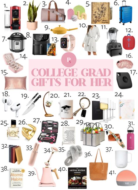 41 Best College Graduate Gifts for Her (2022) - Paisley & Sparrow Gifts For Graduation High Schools, Presents For Graduation, College Gift Ideas For Her, Diy Gifts For Graduation, Farewell Ideas For Seniors Gifts, College Graduation Gifts For Best Friend, Grad Gift Ideas For Best Friend, College Graduate Gift Ideas, College Graduation Present Ideas