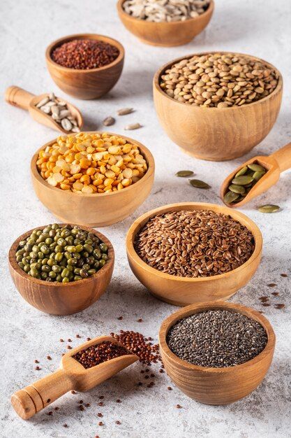 Organic Food Photography, Food Exhibition, Beans Seeds, Better Gut Health, Spices Photography, Rustic Food Photography, Grain Store, Concrete Background, Food Photoshoot