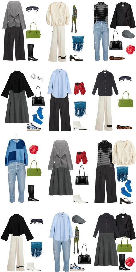 A 12 Piece Edgy Fall Capsule Wardrobe - livelovesara Black Wardrobes, Maximalist Style Fashion, Edgy Capsule Wardrobe, Capsule Wardrobe Examples, Travelling Outfits, Edgy Work Outfits, Capsule Wardrobe Outfit Ideas, Fall Outfit Ideas For Women, Chic Capsule Wardrobe