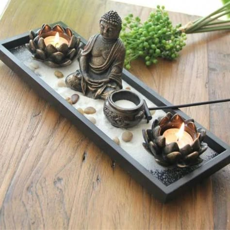 Mini Zen Garden, Zen Den, Buddha Decor, Japanese Zen Garden, Meditation Corner, Meditation Garden, Zen Room, Meditation Rooms, Zen Gardens