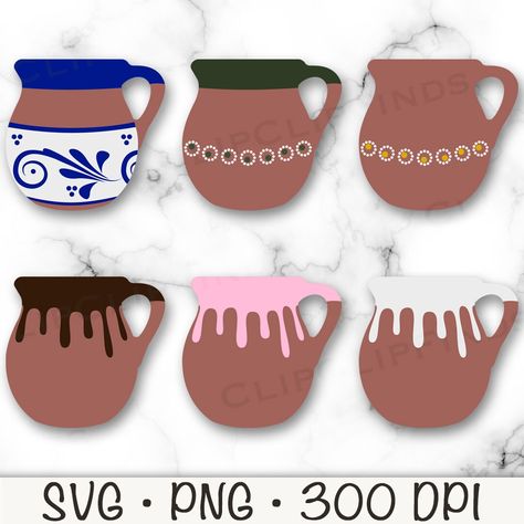 Mexican Clipart, Mug Clipart, Talavera Art, Talavera Pattern, 1 Clipart, Ombres Portées, Crafts For Teens To Make, Drop Shadow, Mexican Designs