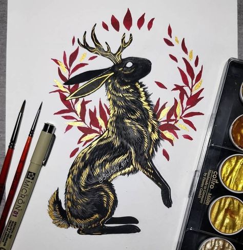 Tier Tattoo, Concept Ideas, Viking Art, Rabbit Art, Bunny Art, Mythical Creatures Art, Arte Fantasy, Art And Illustration, 판타지 아트