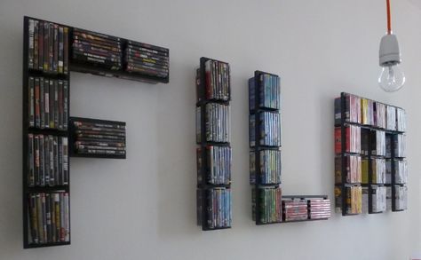 Clever way to store DVD/CDs. IKEA Hackers| Clever ideas and hacks for your IKEA Lerberg Ikea, Ikea Dvd Storage, Movie Storage, Diy Dvd Storage, Diy Dvd, Dvd Shelves, Cd Storage, Dvd Storage, Ikea Hackers