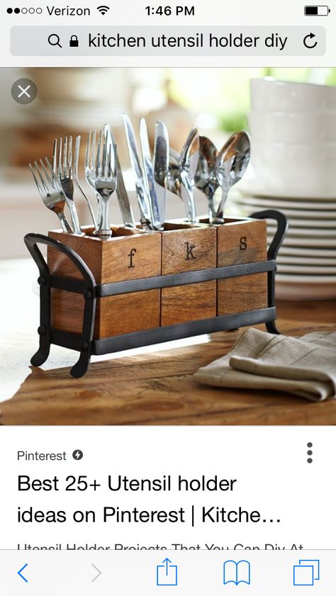 Knife spoon and fork - utensil holder Utensils Organization Ideas, Utensils Holder Diy, Utensils Drawer, Kitchens Storage, Wooden Utensil Holder, Kitchen Spoon Holder, Diy Utensils, Utensil Drawer Organization, Utensil Organizer