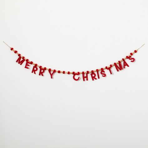 You'll love the Clover Lane 6.1' Red Phrases Novelty Garland at Wayfair - Great Deals on all products with Free Shipping on most stuff, even the big stuff. Red Christmas Garland, Christmas Felt Garland, Pompom Balls, Fabric Balls, Artificial Christmas Garland, Christmas Felt, Artificial Garland, Felt Garland, Holiday Decorating