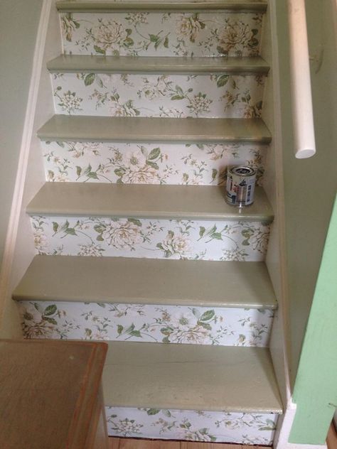 Cottagecore Staircase, Cottagecore Stairs, Cottage Staircase Ideas, Vintage Staircase, Best Greige Paint, Best Greige, Yellow Kitchen Cabinets, Cottagecore House, Kitchen Cabinet Inspiration