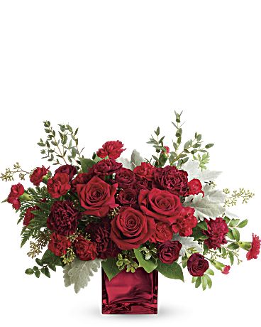 Rich In Love Bouquet by Teleflora Bouquet Work Party Themes, Carnation Arrangements, Valentine Floral Arrangements, Rich In Love, Hair For Older Women, Valentine's Flowers, Willoughby Ohio, Sympathy Bouquets, Loose Bouquet